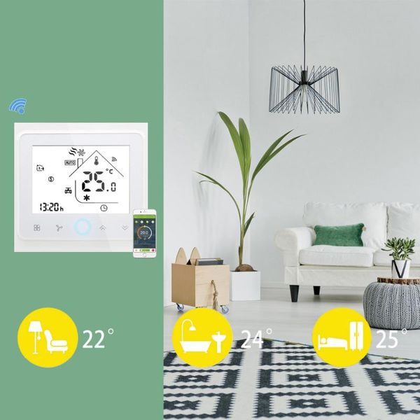 

smart home control wifi 4 pipe air conditioner thermostat programmable temperature controller with lcd display