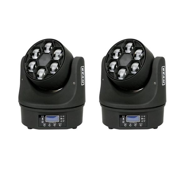 

effects 2 pcs/lot led bee eye 6x15w rgbw moving head lighting ultimate rotate stage beam effect euiqpment 90w high power lamp
