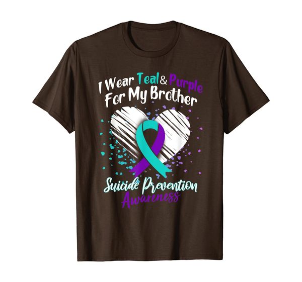 

i wear tealpurple for my brother suicide prevention shirt, White;black