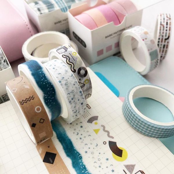 

gift wrap 5pcs/set adhesive japanese style decorative sticker masking tape cute multipurpose diy craft stationery supplies