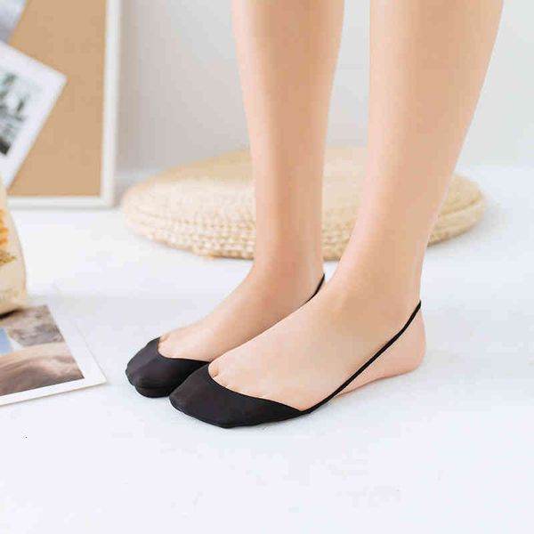 

socks women's ice silk sling hollowed out invisible sponge pad korean, Black;white