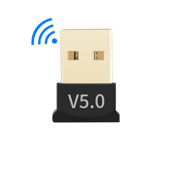 Kablosuz Bluetooth 5.0 USB Ses Adaptörleri Laptop Siyah Alıcı Verici V5.0 Adaptörü Plastik Kart Paketleme ile