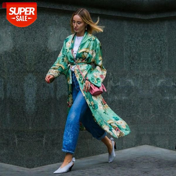 

2021 green boho print robes bathing suit cover-ups plus size beach wear kimono dress tunic women summer swimsuit cover up a835 #vn23, Black;gray