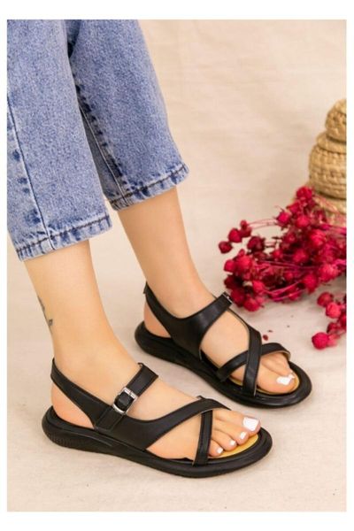 

sandals women erta black skin