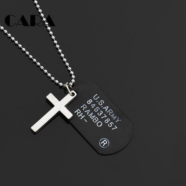 

pendant necklaces 2021 316l stainless steel cross necklace & god tag charm men cool trendy army soldier cagf0377, Silver
