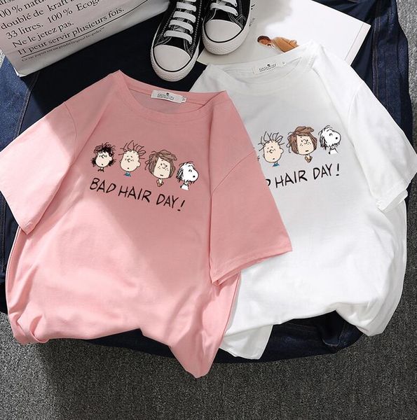 

women's t-shirt 90s girl fashion t shirt women kawaii print short sleeved o-neck t-shirts vintage ullzang tshirt harajuku tees female, White