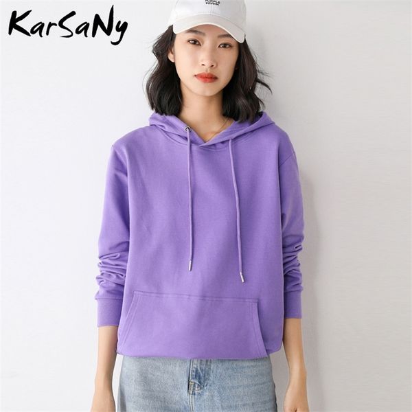 

karsany oversized hoodie women hooded sweatshirt pullovers spring autumn white plus size oversize vintage 210813, Black