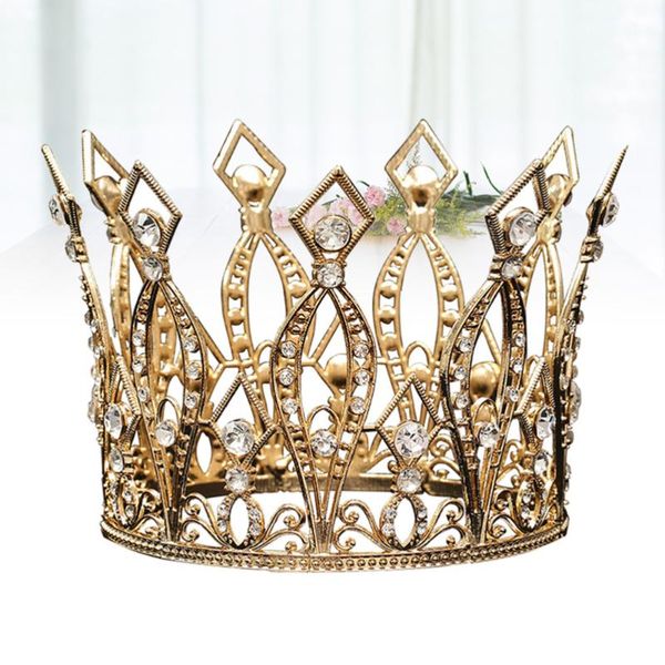 

baroque crown cake ornaments tiara er dessert decor bridal headdress crafts (golden, white rhinestone) other festive & party supplies