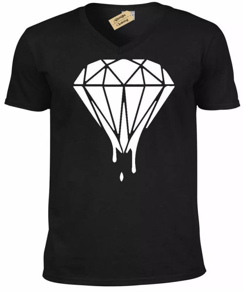 

fusion leaky diamond gangster criminal shirt man music v-neck t, White;black