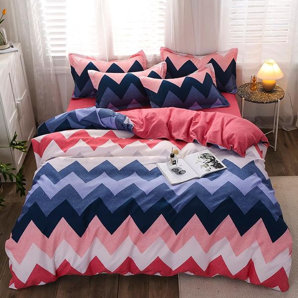 

geometry bedding sets bed linens home textile printed duvet cover pillowcase sheet simple boy girls 3-4pcs single double