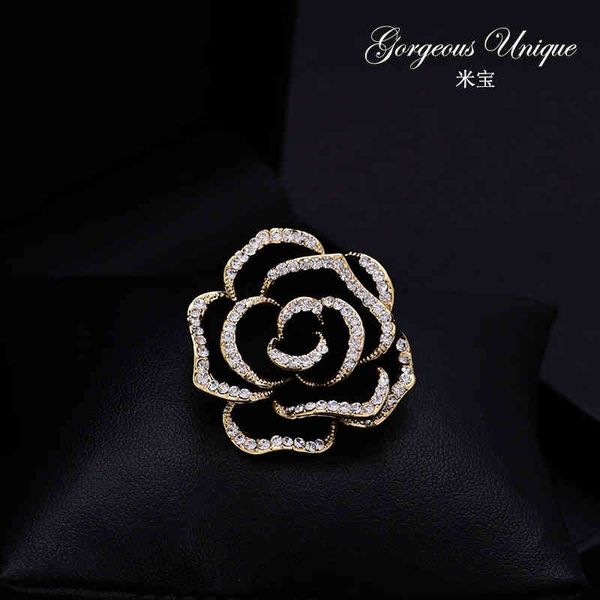 

small fragrance brooch female atmosphere camellia south korea luxury japan and fashion accessory pin, Gray