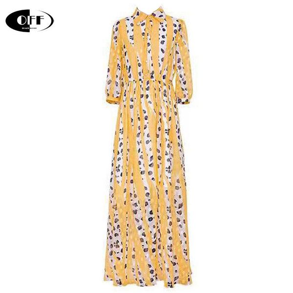 

summer yellow women's maxi dress leopard dot stripe vintage casual plus size beach boho ladies holiday long dresses female robes, Black;gray