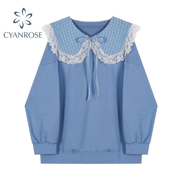 

women blouses autumn fashion casual korean preppy style long sleeve peter pan collar white button shirt chic female 210417
