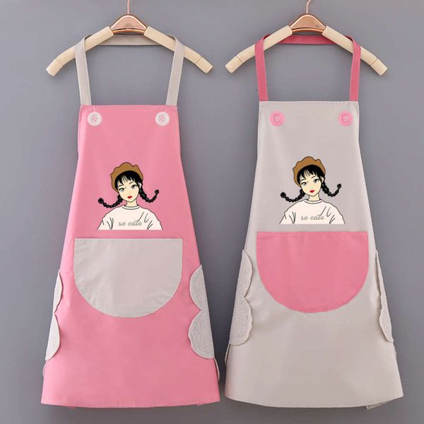 

kitchenable household apron fashion printed shoulder neck women's thickened hand wipe