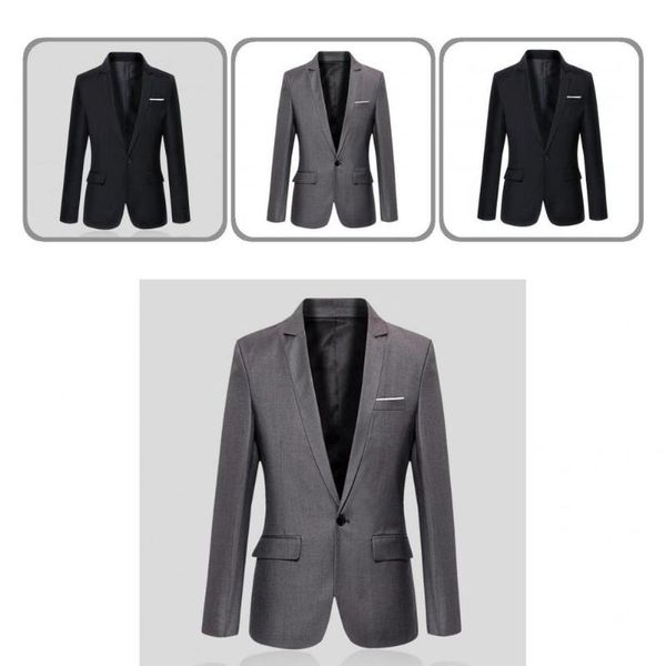 

men's suits & blazers formal blazer fashion lapel slim men classic type windproof suit jacket, White;black
