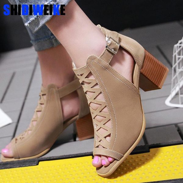 

cross bandage high heels buckle sandals women pumps summer shoes fashion zapatos muje puls size 43 n724, Black