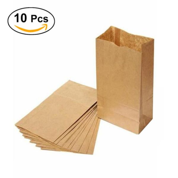 

10pcs 24*13*8cm party favor bags 70g yellow treat kraft paper sack pouch gift wrap