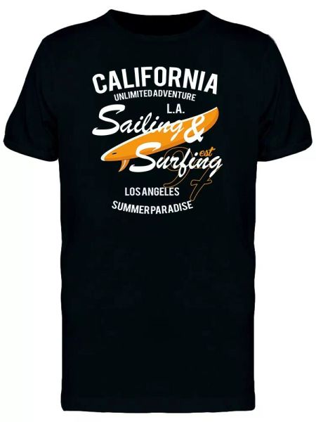 

California Sailing And Surfing Men's Tee -Image by Shutterstock, White;black