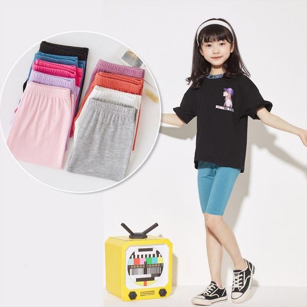 

leggings girl pants kids cropped trousers childrens modal five point leggins 3 8 years, Blue