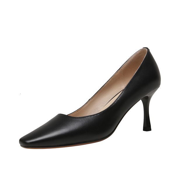 

shoe asumer superior quality leather shoes genuine female pumps colors spring summer elegant fashion only ladies'shoes, Black