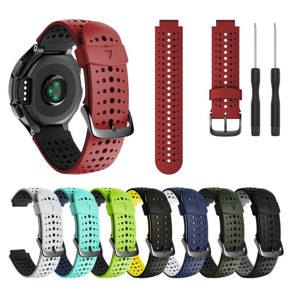 

watch bands sport silicone wrist strap for garmin forerunner 235 220 230 620 630 735xt band watchband bracelet accessories, Black;brown