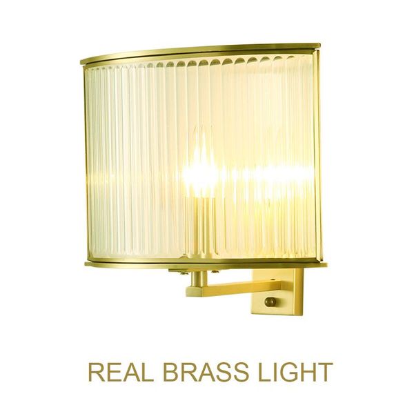 

wall lamps european italian modern copper lamp foyer corridor bedroom glass tube brass led light sconce