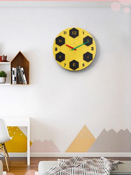 

wall clocks football bedroom children's room clock cartoon living