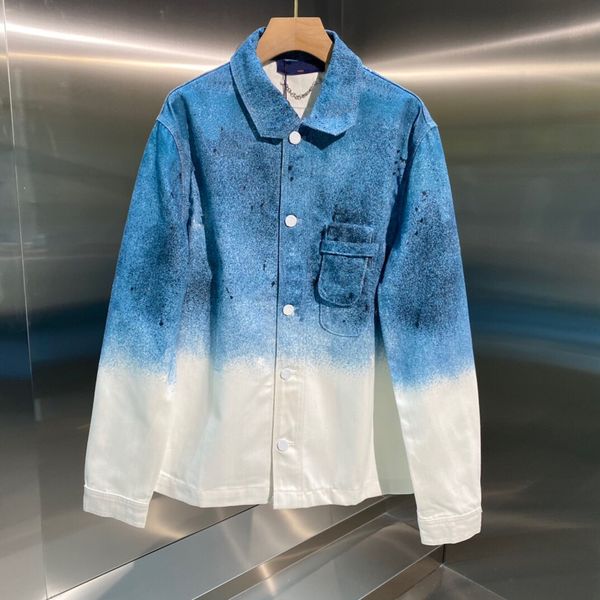 

21 new style men's shirt spring and summer trend style fashion matching starry sky letter pattern denim shirt wf2103122, White;black