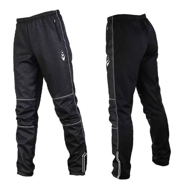 

racing pants cycling men fleece thermal windproof long male autumn winter mtb road bike downhill riding trousers tights, Black;blue