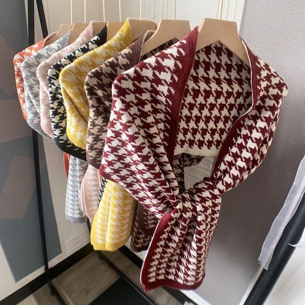 

scarves women's knitted wool shawl thickened warm scarf multifunction fashion wrap, Blue;gray