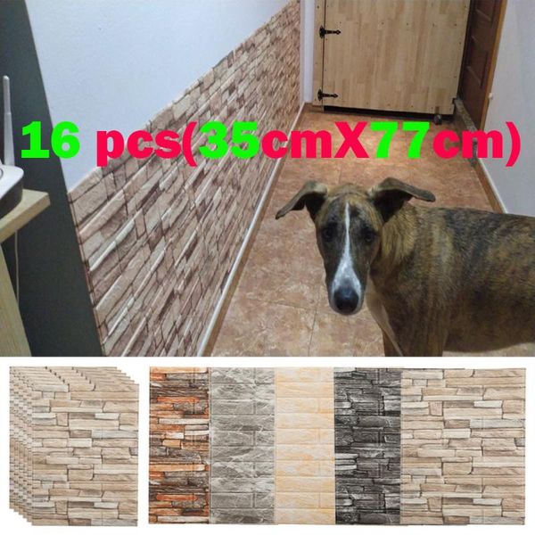 

wall stickers 16pcs 3d foam brick self adhesive vintage panel home decor living room bedroom house decoration bathroom wallpaper