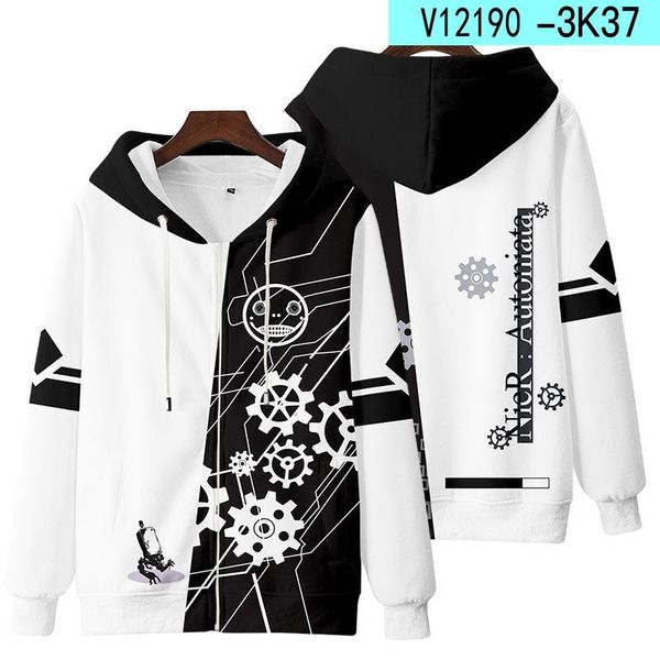 

men's hoodies & sweatshirts manga nier automata 2b yorha no. 2 type b 9s 9 s cosplay 3d hoodie autumn winter sweatshirt, Black