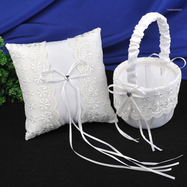 

lace flower lovely ring pillow wedding basket storage girl embellished11