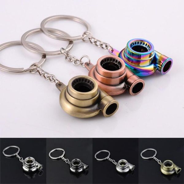 

keychains mini turbo turbocharger keychain turbine key chain ring keyring keyfob car interior accessories, Silver