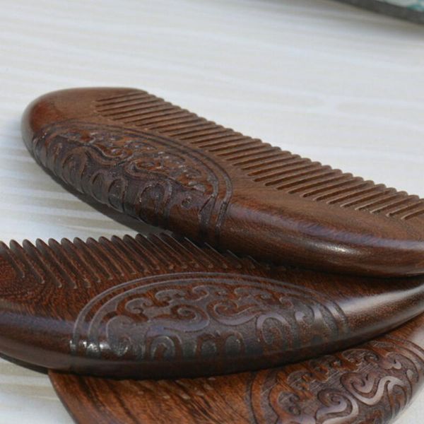 

hair brushes pocket comb sandalwood green natural super narrow dent wood combs static lice beard hairstyle, Silver