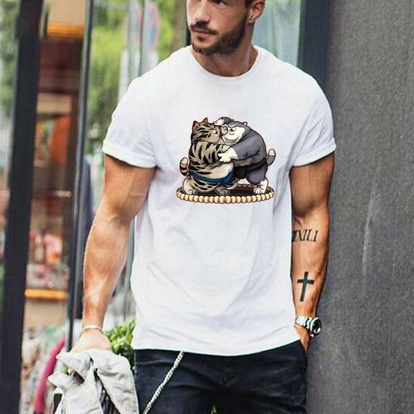 

men's t-shirts tridityaÂ 50890#Â coolÂ unisexÂ tÂ shirtÂ two fat catsÂ men'sÂ tshirtÂ fashionÂ oÂ neckÂ shortÂ sleeveÂ Â custom-made, White;black