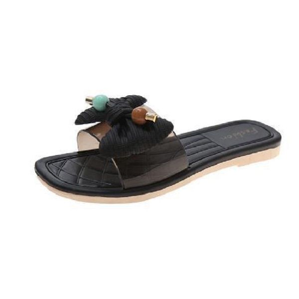

summer fashion sandals shoes women bow slipper indoor outdoor flip-flops beach female slippers 36-40, Black