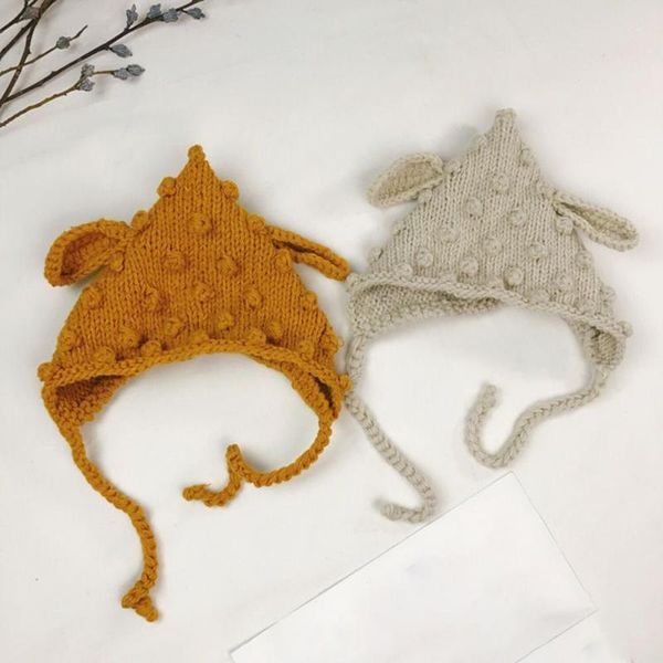 

caps & hats ear shape thick born hat baby girls beanie fine workmanship, Yellow
