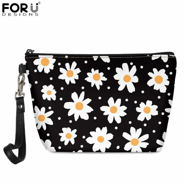 

cosmetic bags & cases forudesigns cute little daisy pattern travel makeup small case women girls purse zipper organizer toiletry bag