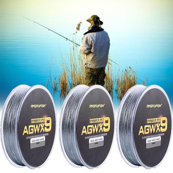 

braid line angryfish fishing diominate x9 pe 9 strands weaves strong 15lb-100lb 300m/327yds super gray braided g0j1