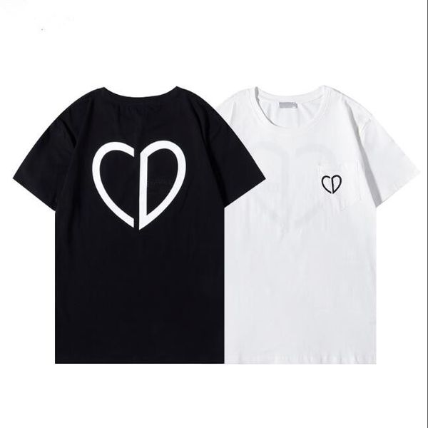 

designer luxury new print crew neck cotton t-shirt autumn winter couple short sleeve 2 color black and white gjfrurdcf, White;black