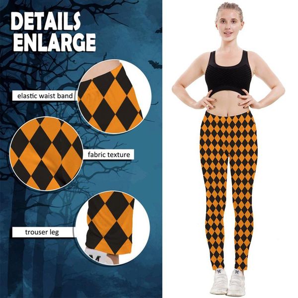 

women's leggings women's 2021 halloween cropped pants funny printed high waist sports streetwear outdoor training trousers, Black