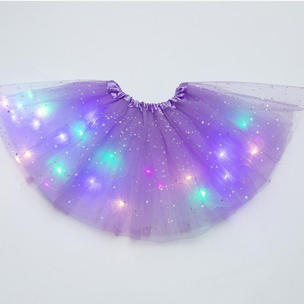 

skirts girls kids tutu skirt glitter clothes pettiskirt princess fashion tulle dancewear magic light fluffy ballet party stars sequin