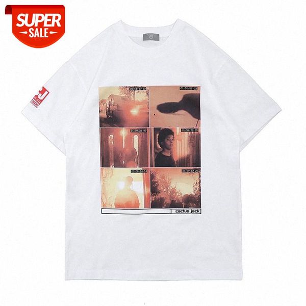 

american high street simple multicolor printed t-shirt hipster movie screens character print short-sleeved tee male #nm29, White;black