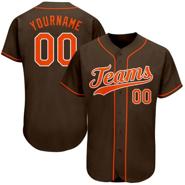 

custom brown orange-white-9 authentic baseball jersey, Blue;black