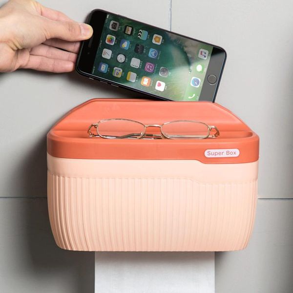 

toilet paper holders wall-mounted tissue box bathroom punch-pumping waterproof rack