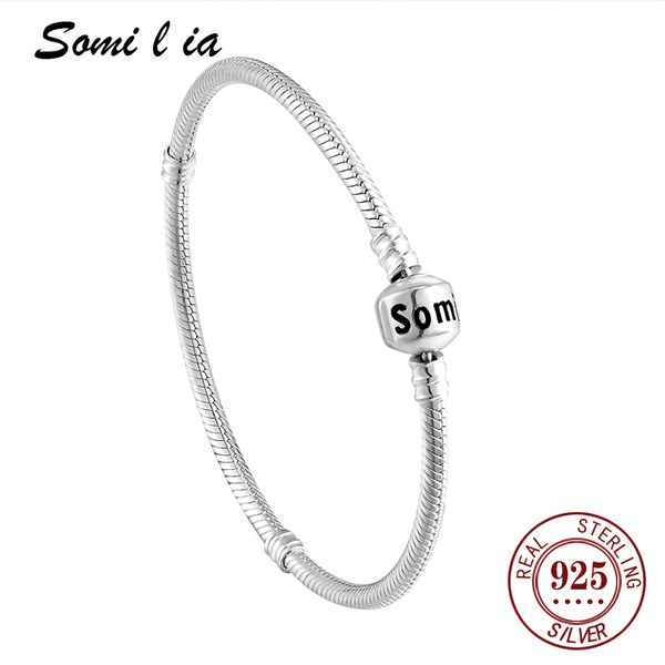 

somi l ia & bracelet en argent sterling 925 avec chaÃ®ne en serpent, bijoux de luxe 100% authentique pour femmes, 17-21 cm, sml2749, meilleur, Golden;silver