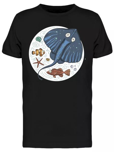

Ocean Tropical Stingray Tee Men's -Image by Shutterstock, White;black