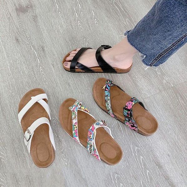 

slippers ly men women summer flat sandals toe sleeve soft sole beach casual shoes, Black