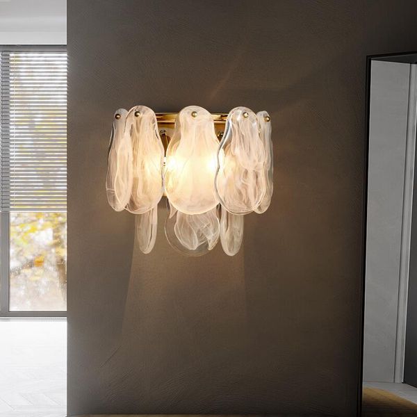 

modern wall lamp smoke textured glass adorns luxury living room el lighting